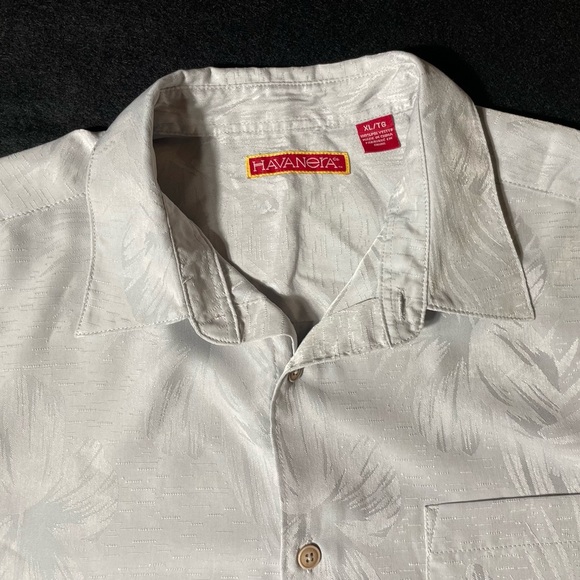 Havanera Co. Hawaiian Men’s Shirt Gray Polyester Size XL - Picture 2 of 6